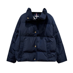 Tommy25秋冬新款女装休闲通勤刺绣立领鸭绒羽绒服外套WW0WW47294