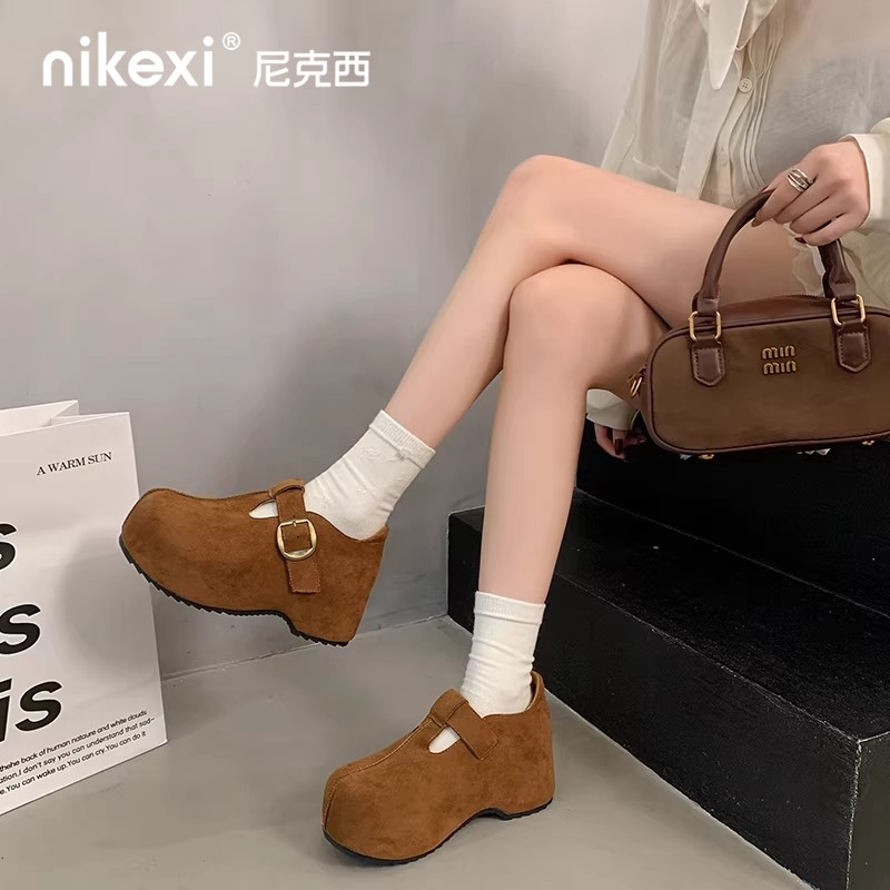 尼克西气质勃肯鞋女款高级百搭小个子内增高轻便舒适休闲博肯鞋
