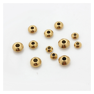 钛钢不锈钢真空镀18K金隔珠算盘珠加厚飞碟隔片不褪色散珠DIY配件