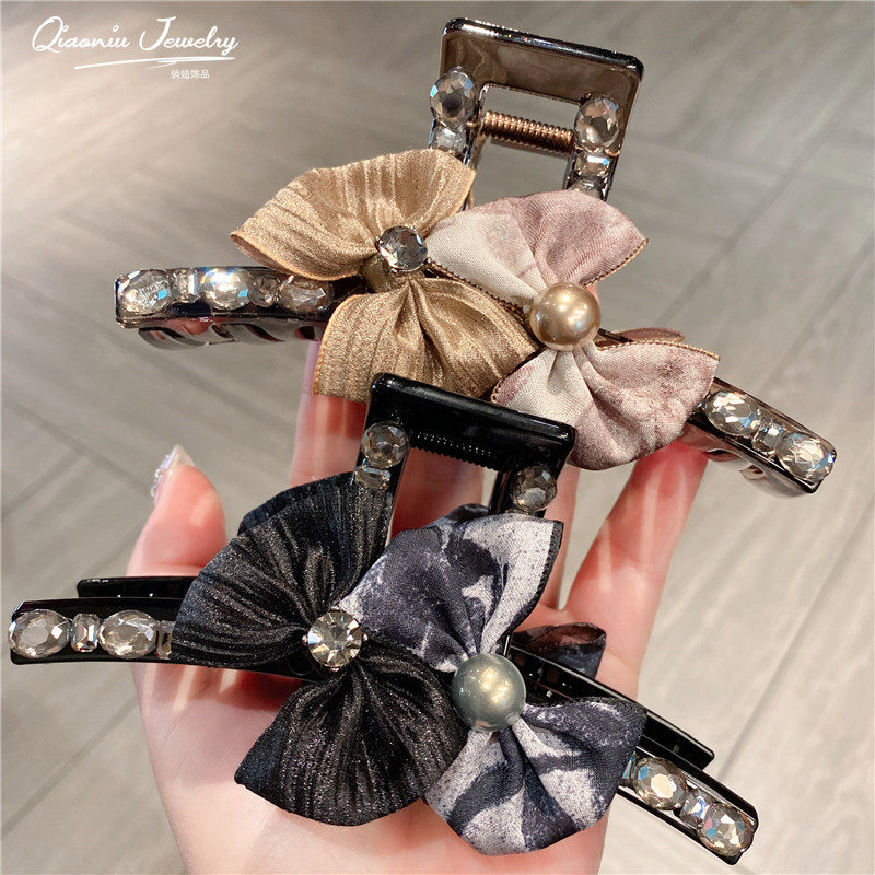 复古巴黎~高级感布艺碎花蝴蝶结抓夹2026新款后脑盘鲨鱼夹马尾夹,饰品/流行首饰/时尚饰品新,发饰,淘宝优惠券,粉丝福利购,淘宝优惠卷