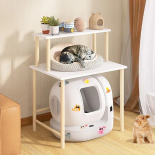 猫砂盆置物架阳台猫爬架小佩猫厕所上方架子猫盆架猫窝收纳架定制