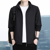 夹克宽松休闲外套男百搭潮流帅气风衣立领上衣薄款 春秋款 男士 褂子