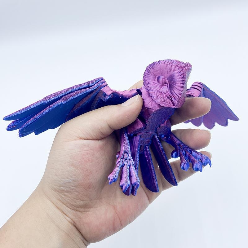 3D打印仓鸮仿真动物模型玩具翅膀关节可动仿真猫头鹰摆件儿童礼物