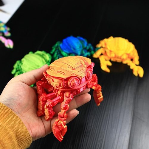 3d打印玩具赛博机甲螃蟹可储物仿真动物摆摊创意儿童可动关节模型