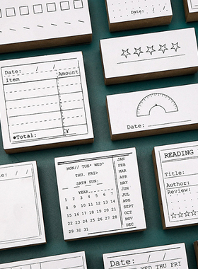 手帐备忘规划印章打卡记录时间轴日付TODO清单周计划日历月历印章