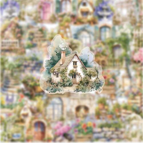 田园小径贴纸花朵花草日志DIY