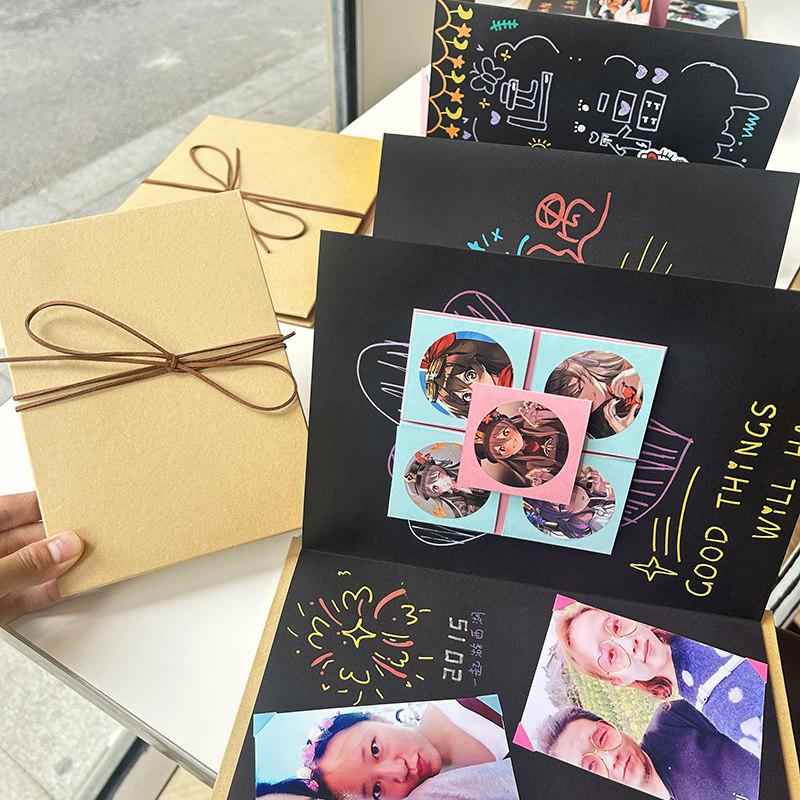 手风琴折叠式相册立体书diy手工照片自制情侣宝宝礼物成长纪念册,节庆用品/礼品,相册/相簿,淘宝优惠券,粉丝福利购,淘宝优惠卷