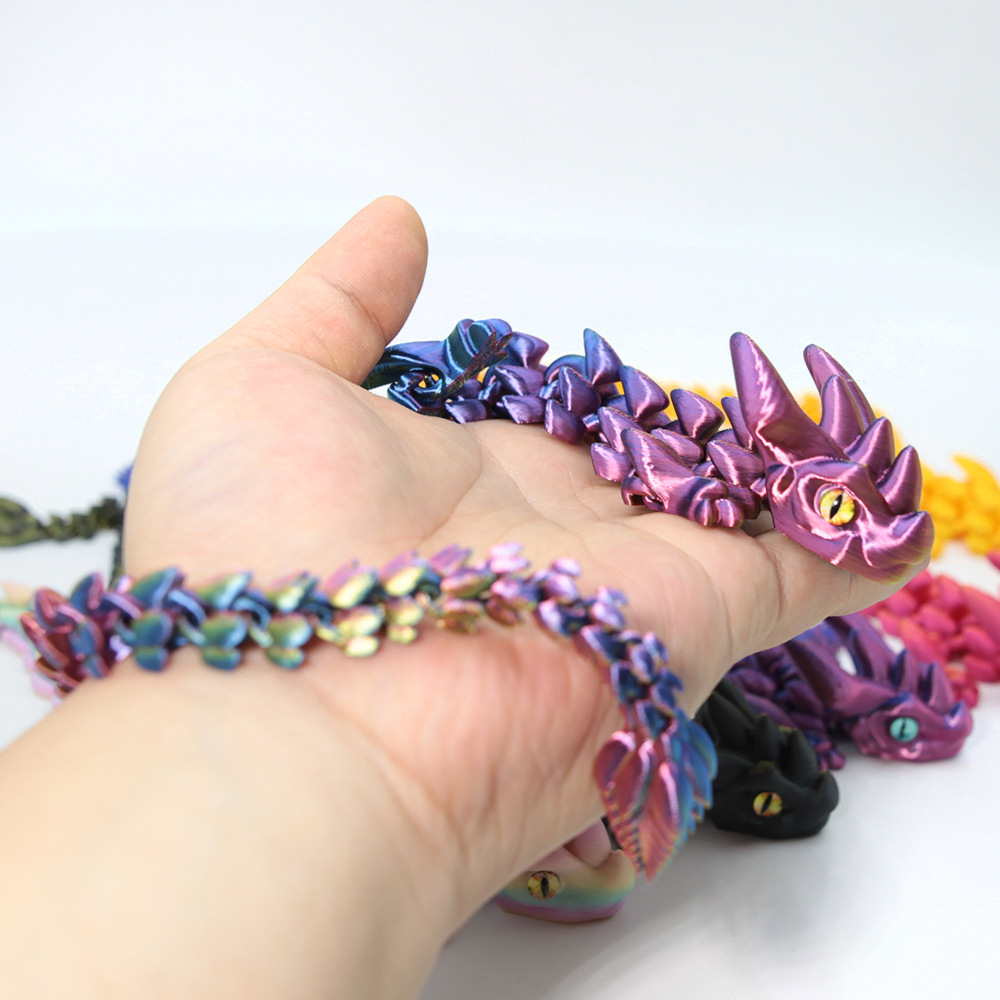 3D打印鳞甲中国龙摆件男孩玩具摆件关节可动儿童手办动物模型大全