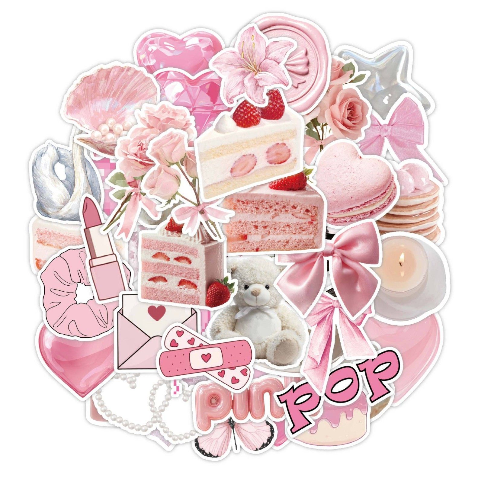 124张PINK高颜值粉色贴纸少女心手帐水杯子笔记本电脑diy装饰贴画,文具电教/文化用品/商务用品,贴纸/立体贴纸,淘宝优惠券,粉丝福利购,淘宝优惠卷