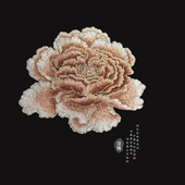 咖啡色牡丹花刺绣补丁贴高端大号手缝衣服破洞补贴国风绣花布贴