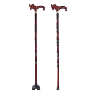 紫檀色实木老年人拐杖防滑轻便拐棍龙头老人捌杖木制手杖木头专用