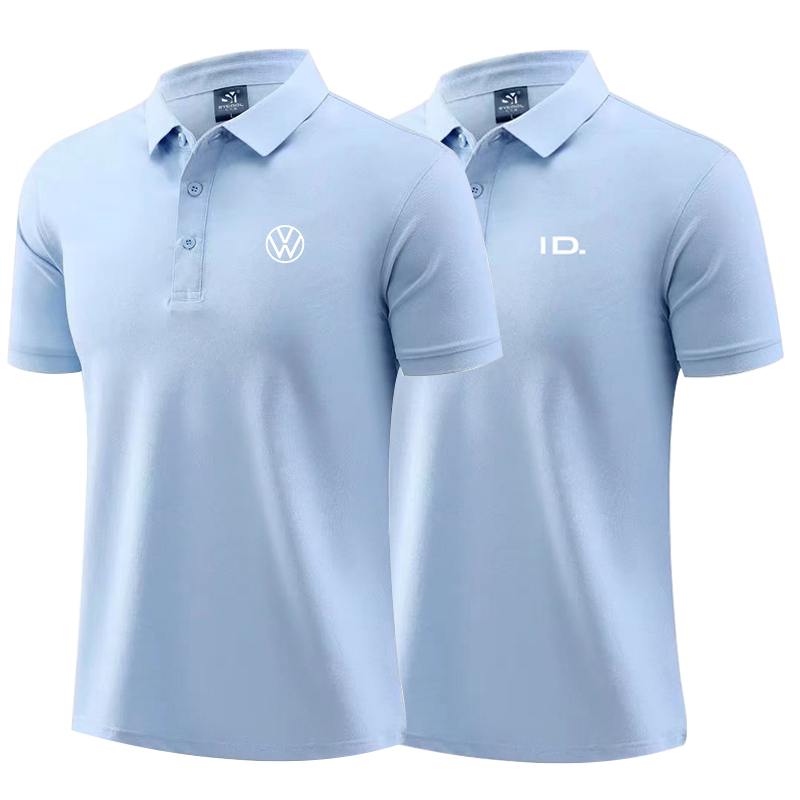 新款一汽上汽大众4S店销售工作服POLO衫天蓝色ID工装定制工服裤子
