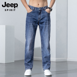 舒适轻薄透气男士 Jeep吉普牛仔裤 宽松直筒休闲男裤 男春夏新款 长裤
