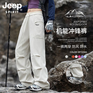 户外登山徒步防水防风休闲裤 春夏季 薄款 工装 吉普裤 裤 子女士冲锋裤