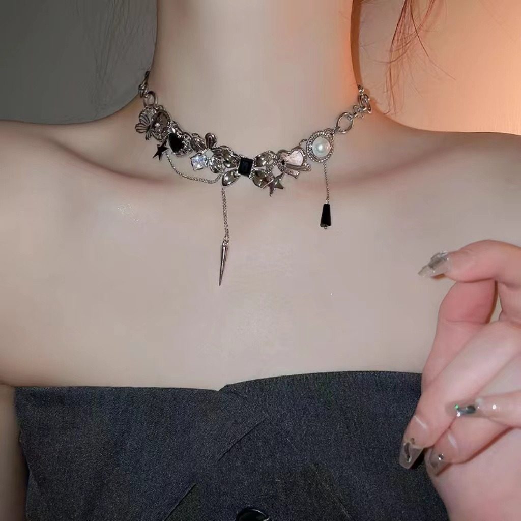 夏季物语y2k辣妹项链重工金属设计项链小众朋克风颈链轻奢项饰