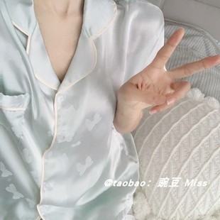 夏天家居服套装 夏季 短裤 高级感冰丝睡衣女2025新款 薄 日系休闲短袖