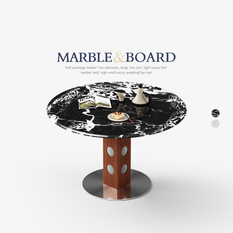 Mobeier 包豪斯餐桌大理石圆桌小户型轻奢现代简约天然奢石饭桌椅,住宅家具,大理石餐桌,淘宝优惠券,粉丝福利购,淘宝优惠卷