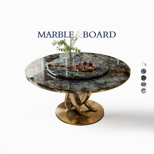 大理餐桌摩贝尔天然微晶石轻奢风