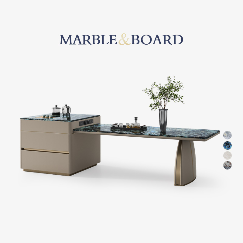 岛台餐桌茶桌一体两用伸缩储物台