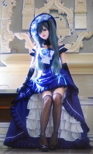 黑执事『夏尔/少爷女装礼服蓝色版知更鸟洋装COS』