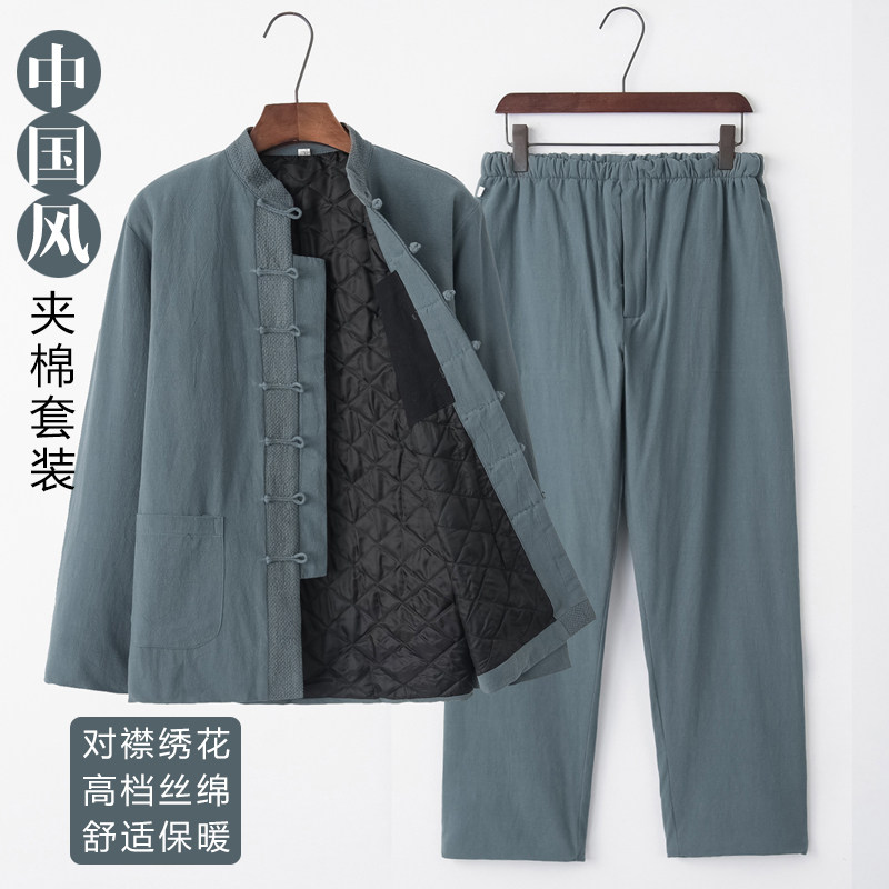 棉麻唐装中国风男装中式汉服套装