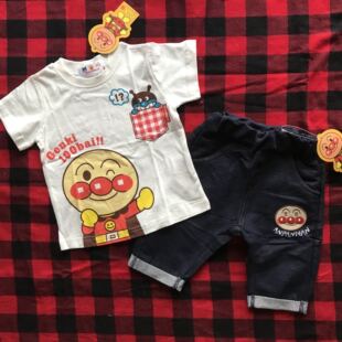 夏季 外贸童装 男童女童面包图案纯棉印花短袖 T恤 新品