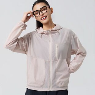 冰川时代超薄防晒外套女26C2528夏季 轻薄户外休闲连帽皮肤衣 新款
