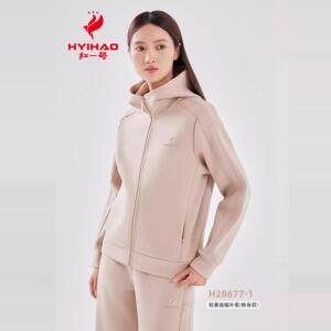 红一号轻奢连帽外套修身女春秋季加厚上衣百搭时尚卫衣28677