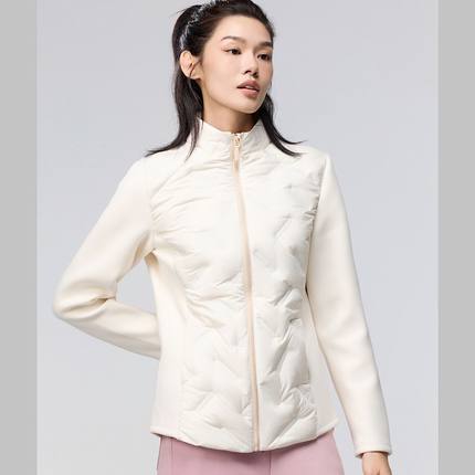 冰川时代小蛮腰泡芙羽绒服秋冬女款修身保暖立领棉衣外套24C2216