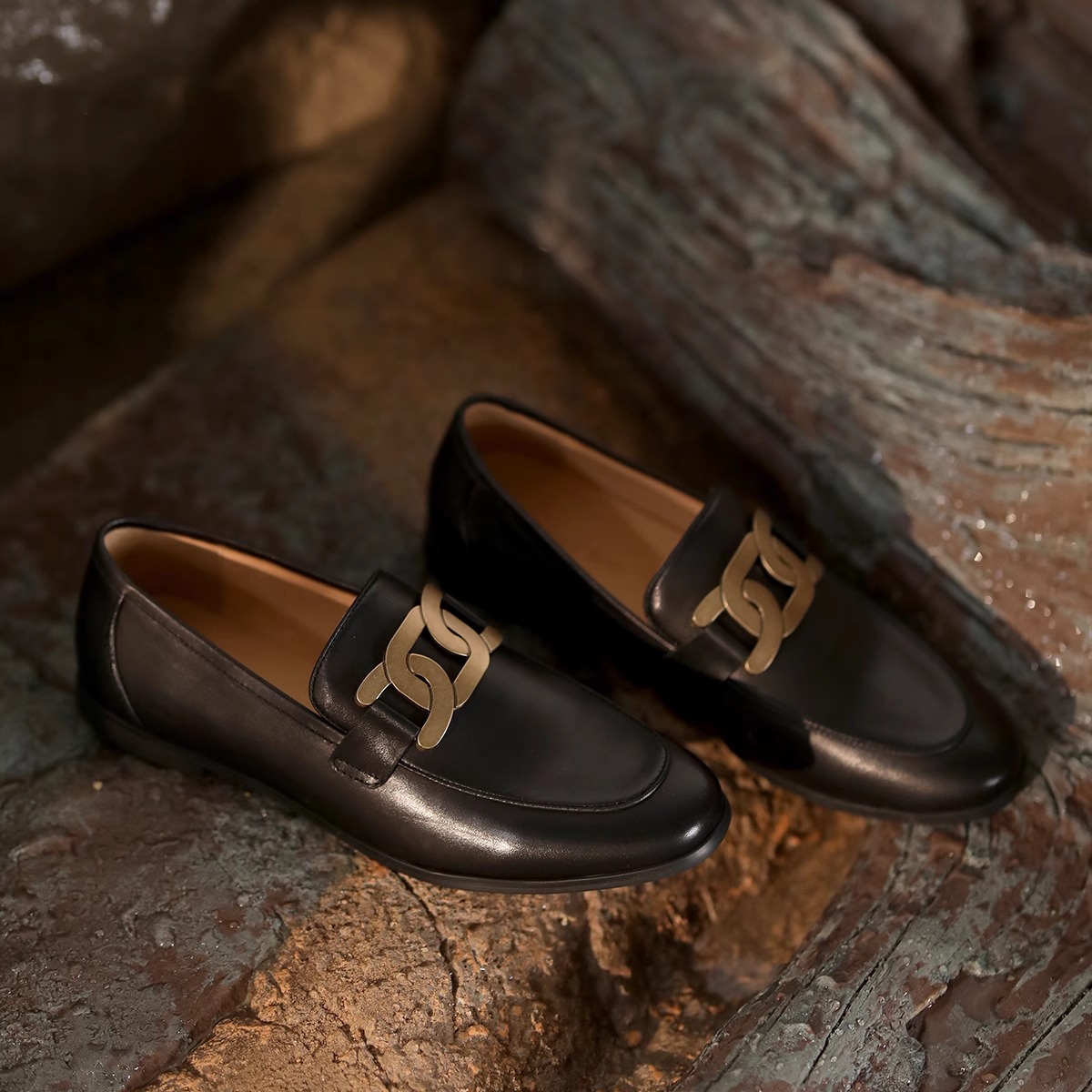 棕色乐福鞋平底，超赞！