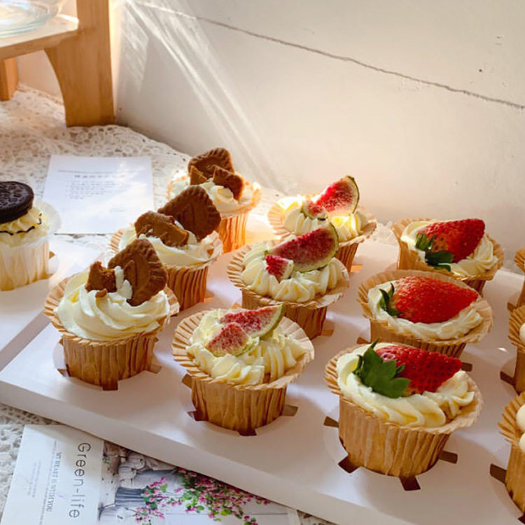 手工自制面包蜡烛水果蜡烛diy纸杯蛋糕卷边礼帽马芬杯蛋糕纸托