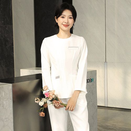 多恩美容院工作服女修身秋冬长袖