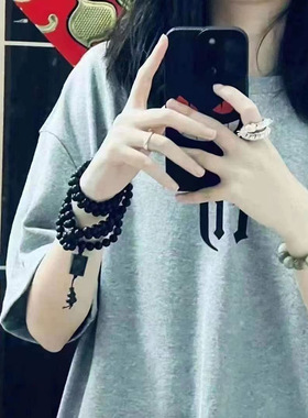 国风古风仿黑檀木质手串8mm108颗男女手持念珠新中式手链情侣