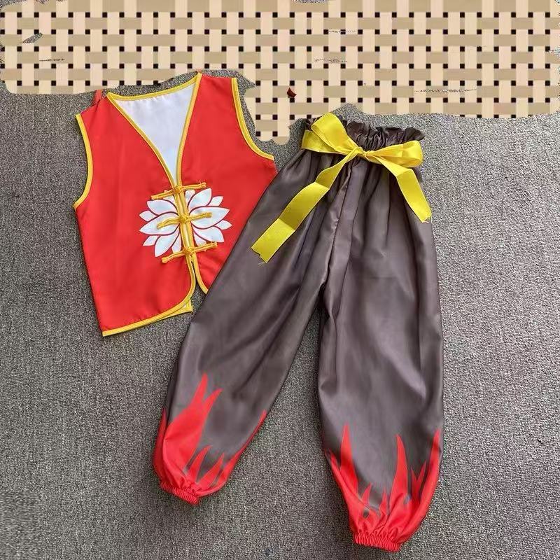 哪吒服裝女童哪吒魔童男孩表演cos小哪吒活動運動會套裝動漫服裝