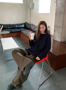 SIXI四喜家 里斯本早秋 自然卷边肌理感毛衣女慵懒感休闲针织衫