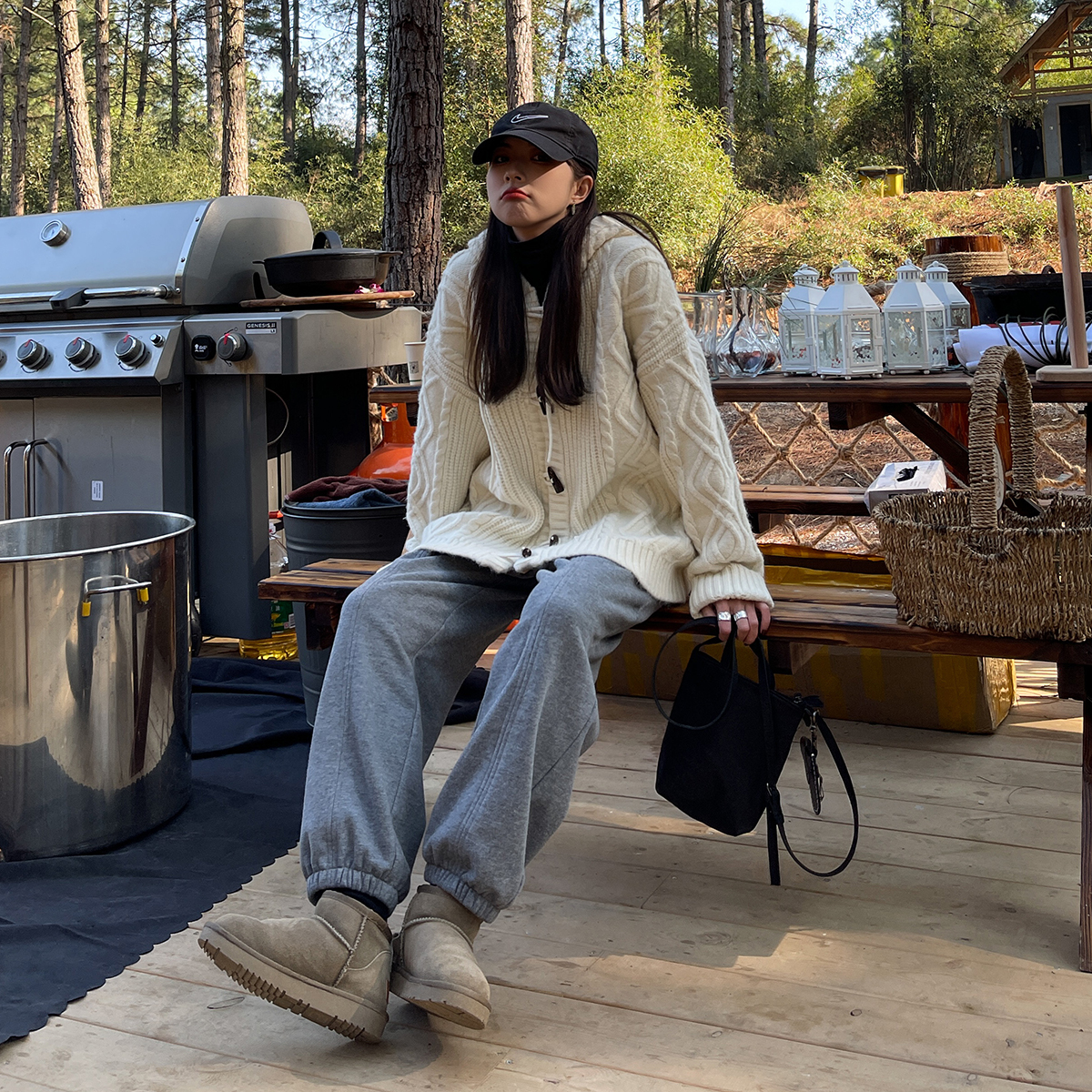 休闲高腰加绒sixi运动裤