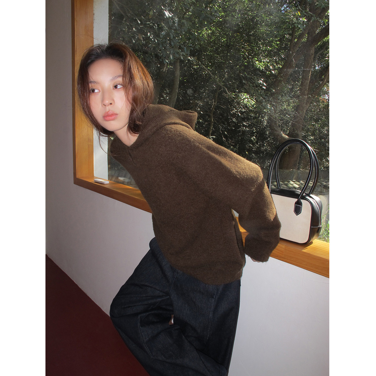 SIXI四喜家 加州落日 连帽针织衫上衣女秋冬内搭通勤长袖套头毛衣,女装/女士精品,毛衣,淘宝优惠券,粉丝福利购,淘宝优惠卷