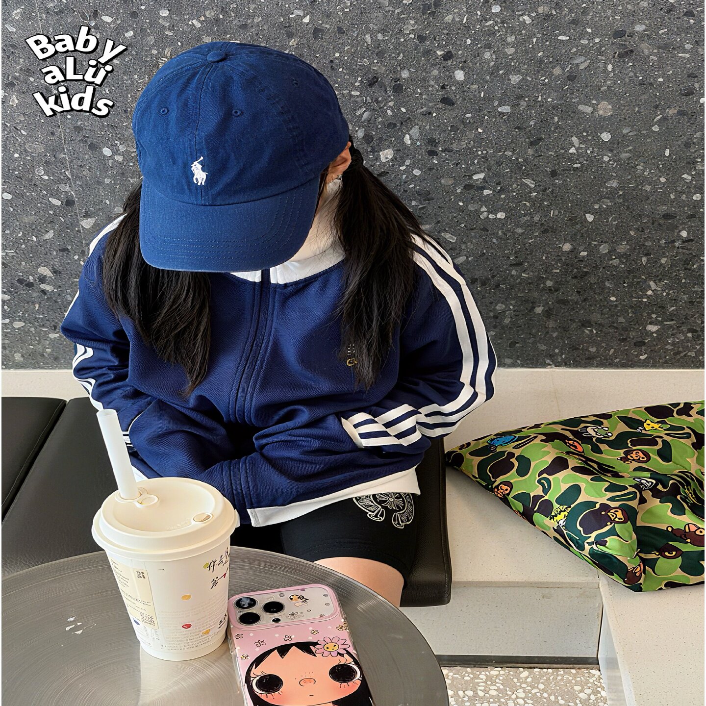 BabyaLu 26秋儿童三条杠立领运动外套男女童校园拉链拼色夹克外套
