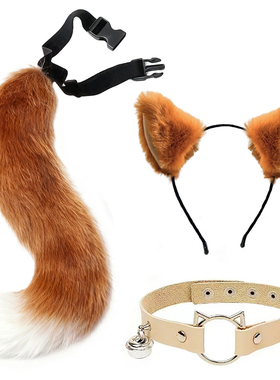 尼克毛绒狐狸耳朵可爱发箍KC兽耳发饰Lolita头箍卡通搞怪拍照头饰