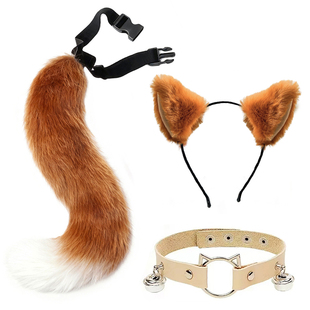尼克毛绒狐狸耳朵可爱发箍KC兽耳发饰Lolita头箍卡通搞怪拍照头饰