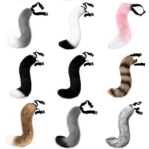 猫耳朵猫尾套装日系手作cosplay猫娘配饰尾巴cos绑带猫耳发箍狐狸