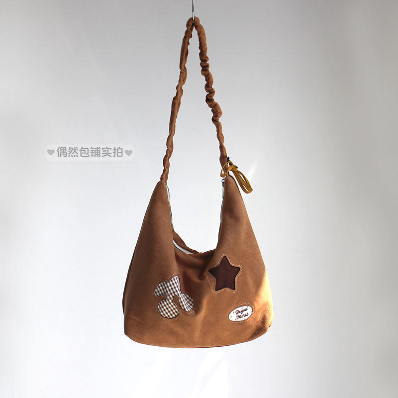 秋冬日韩系复古鹿皮绒托特包