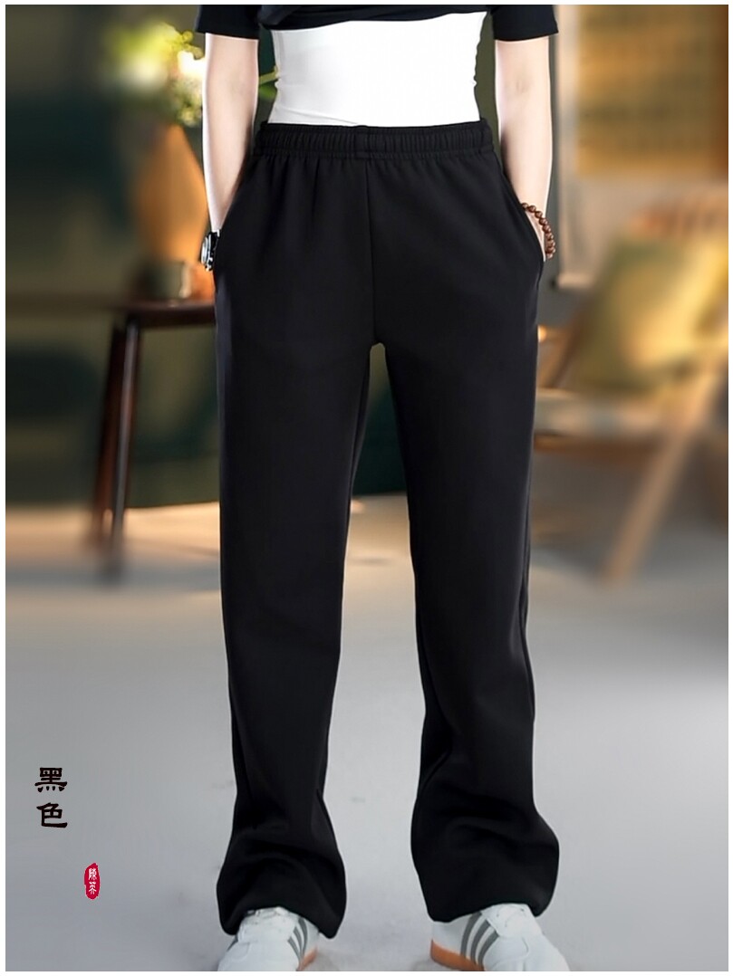 陈英太极拳裤子春秋冬季男女横弹棉麻武术练功灯笼裤加绒厚款