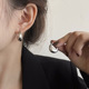 S925银针个性 韩国 设计师 水滴蚊香盘耳夹小众百搭设计弯月耳扣