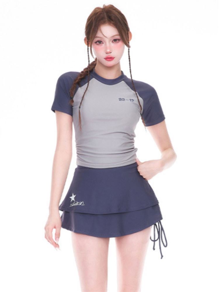 泳衣女款分体裙式保守运动风高级感微胖女孩遮肉肚子显瘦水上乐园