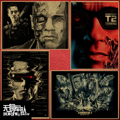 终结者 The Terminator  牛皮纸电影海报装饰画相框