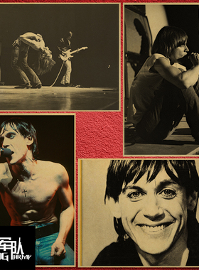 伊基波普  Iggy Pop 牛皮纸海报装饰画相框 IggyPop