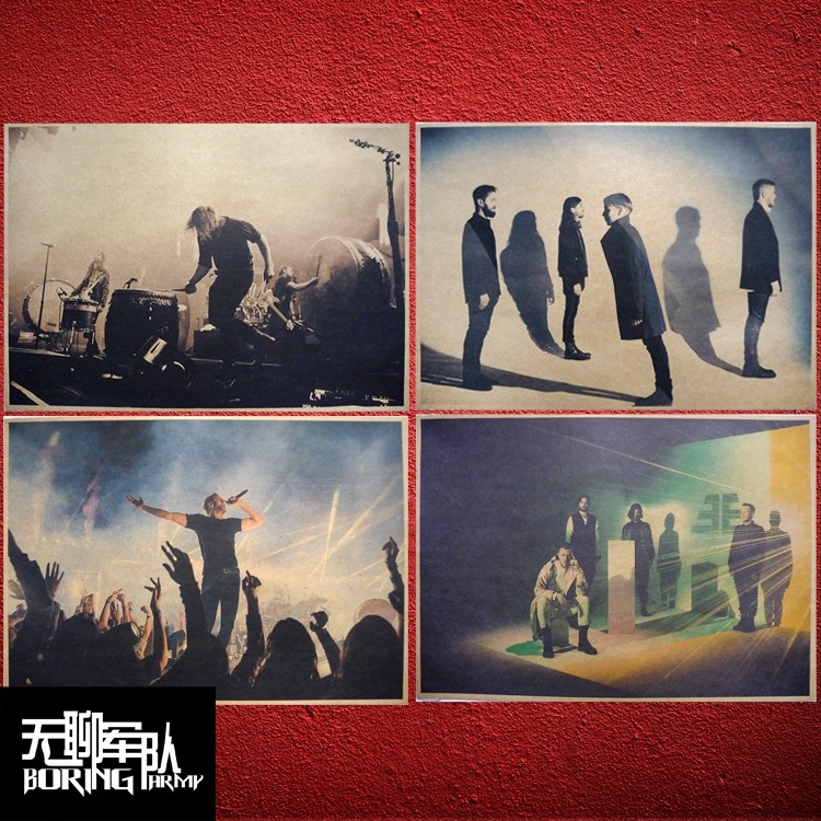 imagine dragons 梦龙乐队独立摇滚牛皮纸装饰画酒吧复古海报
