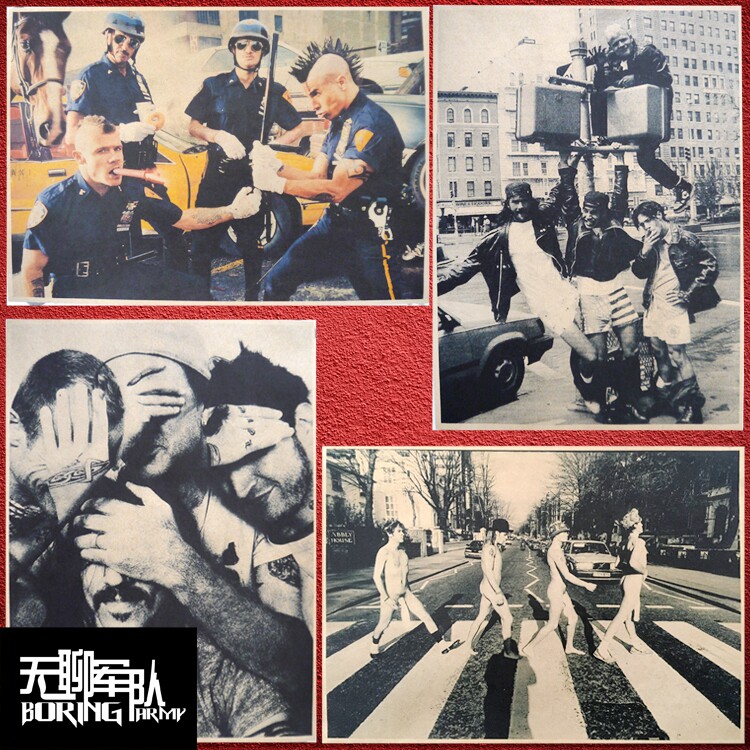 red hot chili peppers 红辣椒乐队摇滚牛皮纸海报酒吧装饰画