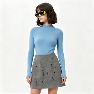 绵羊毛气质减龄半高领弹力打底针织衫 25冬季 女 商场同步 N539